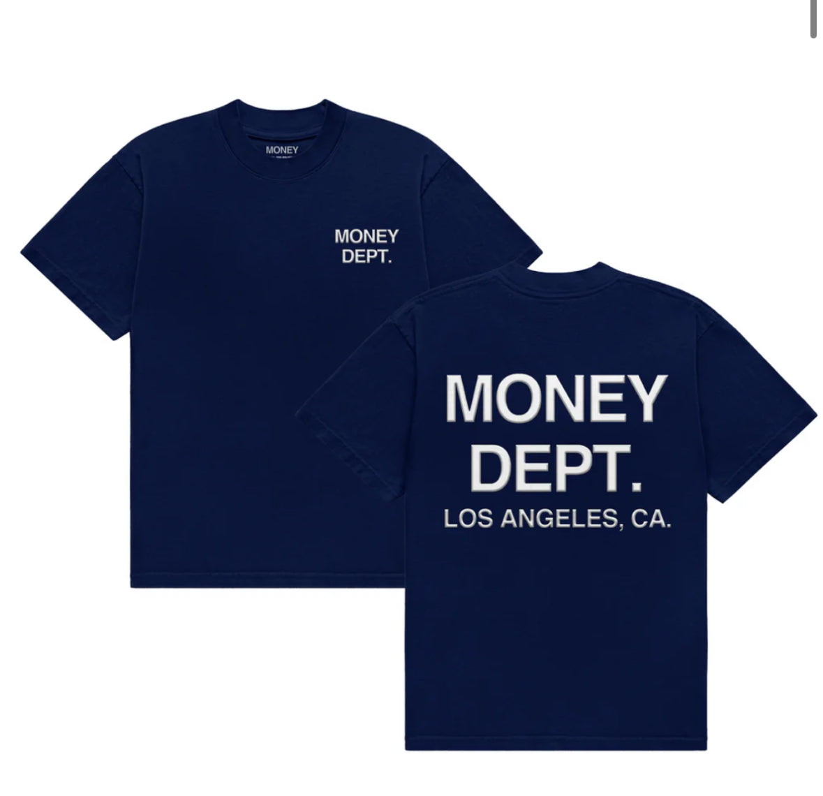 MONEY DEPT. CLASSIC NAVY & WHITE T-SHIRT (PUFF PRINT)