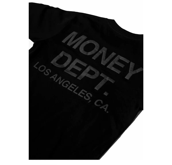 MONEY DEPT. CLASSIC BLACK & BLACK T-SHIRT (PUFF PRINT)