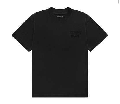 MONEY DEPT. CLASSIC BLACK & BLACK T-SHIRT (PUFF PRINT)