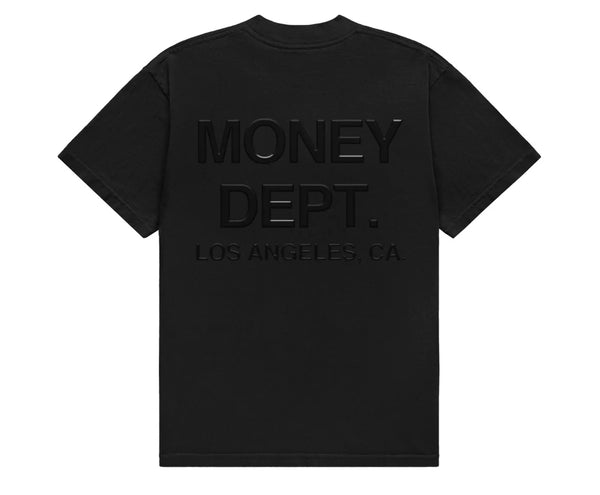 MONEY DEPT. CLASSIC BLACK & BLACK T-SHIRT (PUFF PRINT)