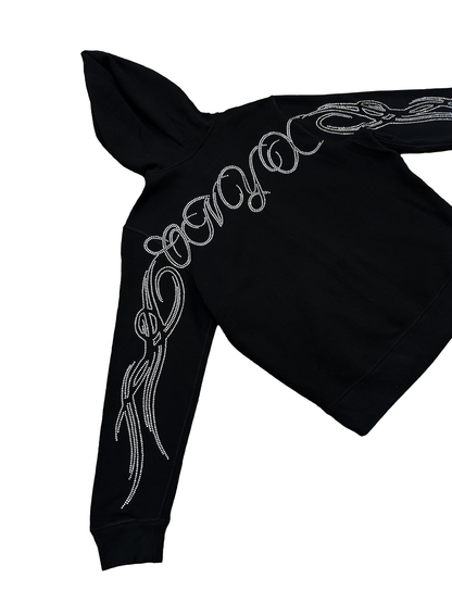 Rhinestone 'ONYX' ZIp Up Hoodie