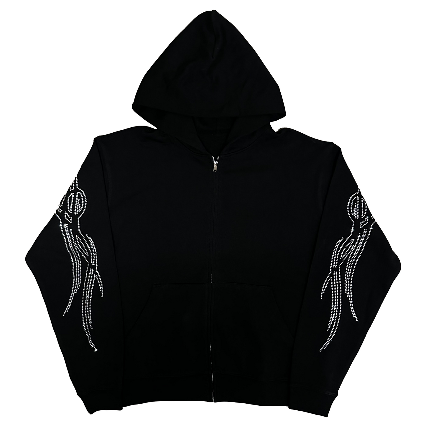 Rhinestone 'ONYX' ZIp Up Hoodie